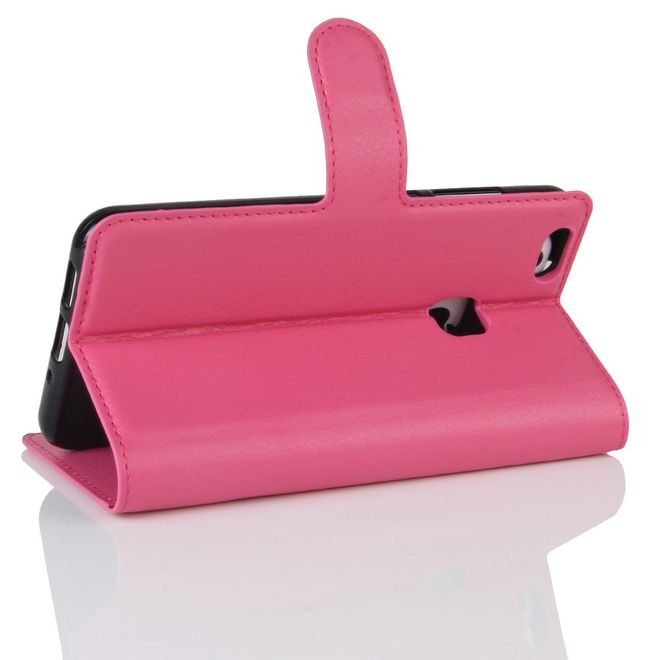 Handy Case für Huawei P10 Lite - Hülle aus Leder - mit Litchitextur und Standfunktion - rosa