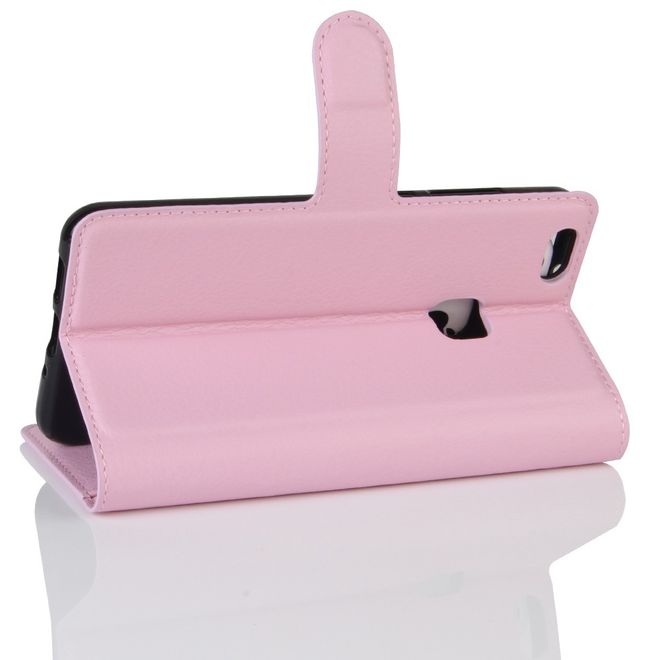Handy Case für Huawei P10 Lite - Hülle aus Leder - mit Litchitextur und Standfunktion - pink