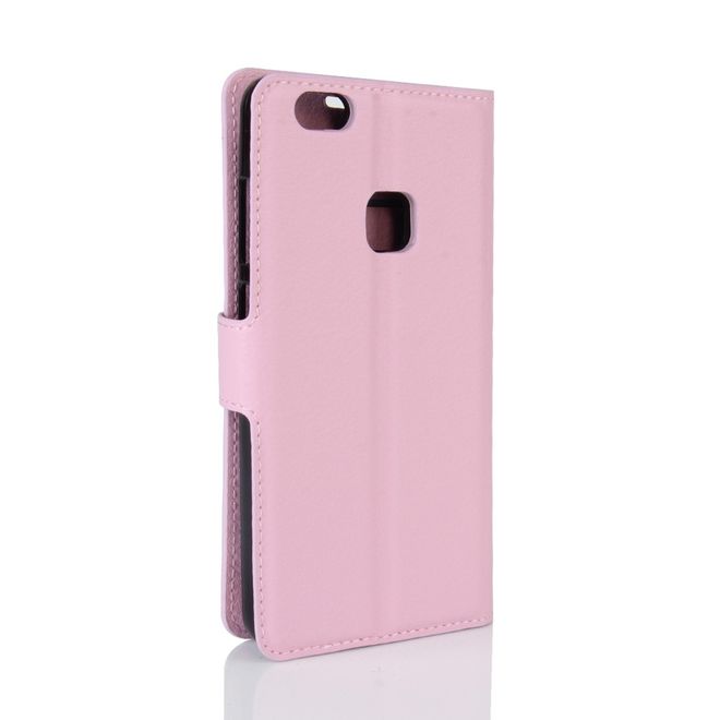 Handy Case für Huawei P10 Lite - Hülle aus Leder - mit Litchitextur und Standfunktion - pink