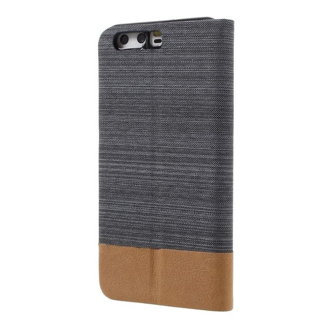 Handyhülle für Huawei P10 - Bookcover - zweifarbig - dunkelgrau