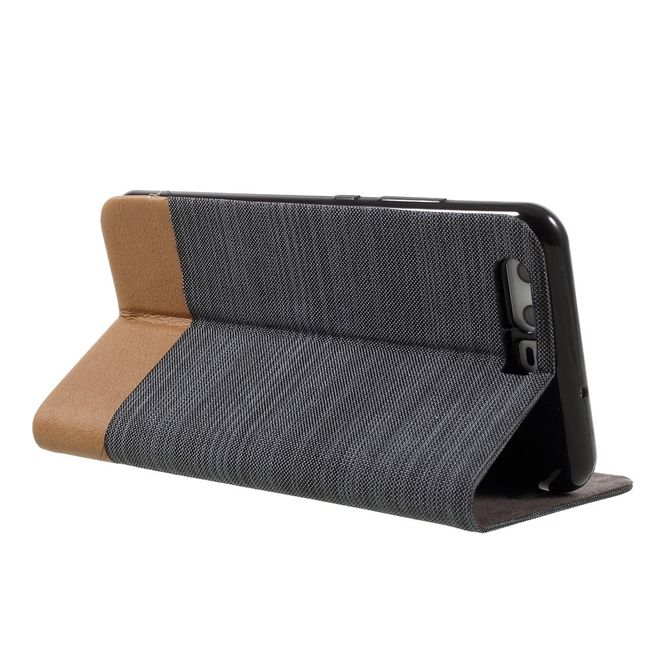 Handyhülle für Huawei P10 - Bookcover - zweifarbig - dunkelgrau