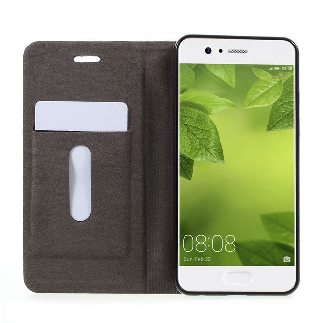 Handyhülle für Huawei P10 - Bookcover - zweifarbig - dunkelgrau