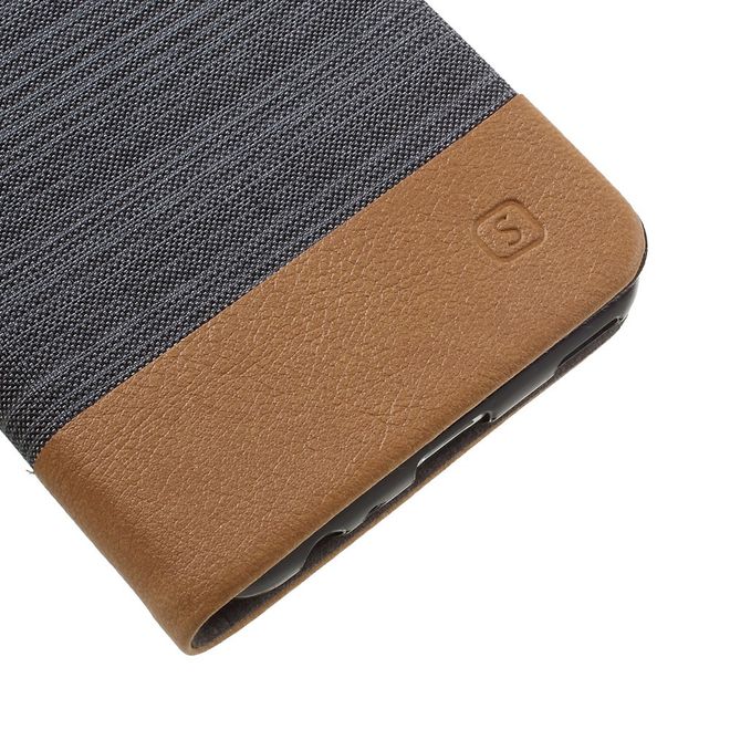 Handyhülle für Huawei P10 - Bookcover - zweifarbig - dunkelgrau