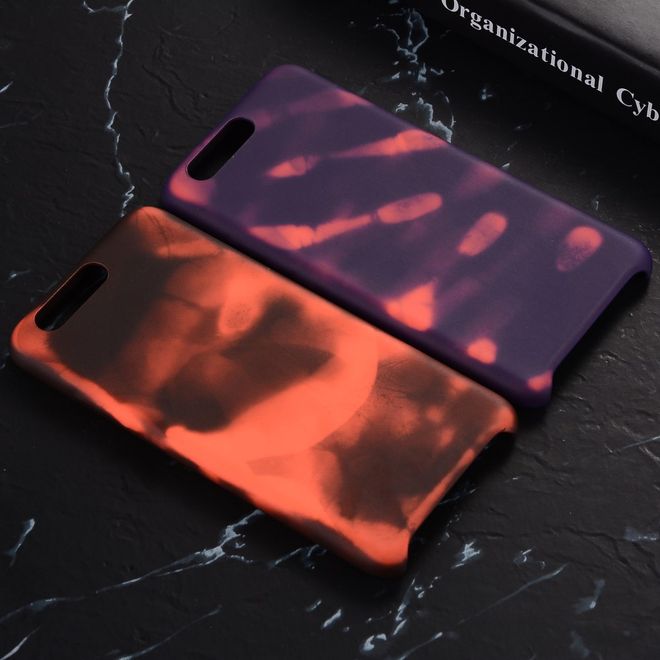 Huawei P10 Handyhülle - TPU Soft Case - Temperaturabhängiger Farbwechsel - schwarz/rot