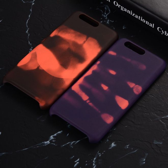 Huawei P10 Handyhülle - TPU Soft Case - Temperaturabhängiger Farbwechsel - schwarz/rot