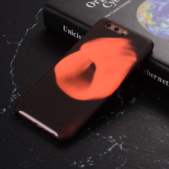 Huawei P10 Handyhülle - TPU Soft Case - Temperaturabhängiger Farbwechsel - schwarz/rot