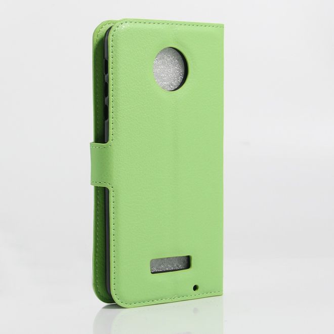 Motorola Moto Z Play Handyhülle - Cover aus Leder - mit Litchitextur - grün