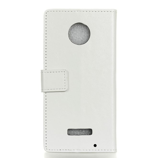 Handyhülle für Motorola Moto Z Play - Crazy Horse Leder Case - mit Magnetverschluss - weiss
