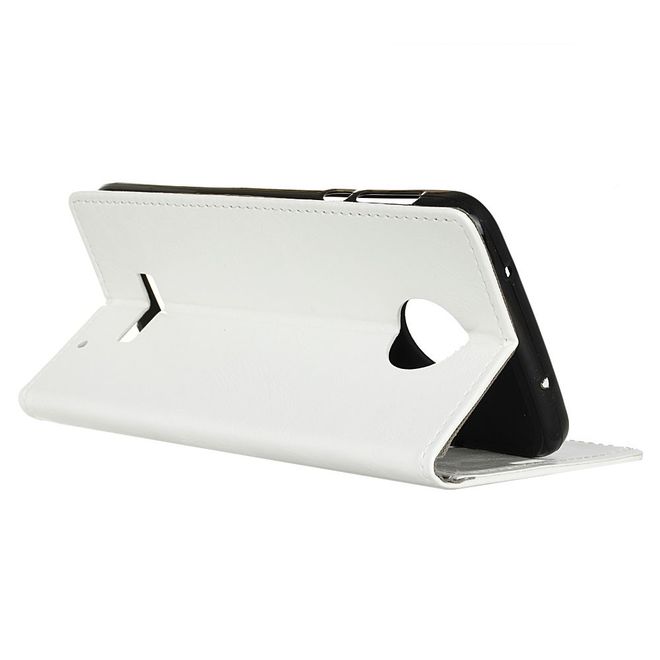 Handyhülle für Motorola Moto Z Play - Crazy Horse Leder Case - mit Magnetverschluss - weiss