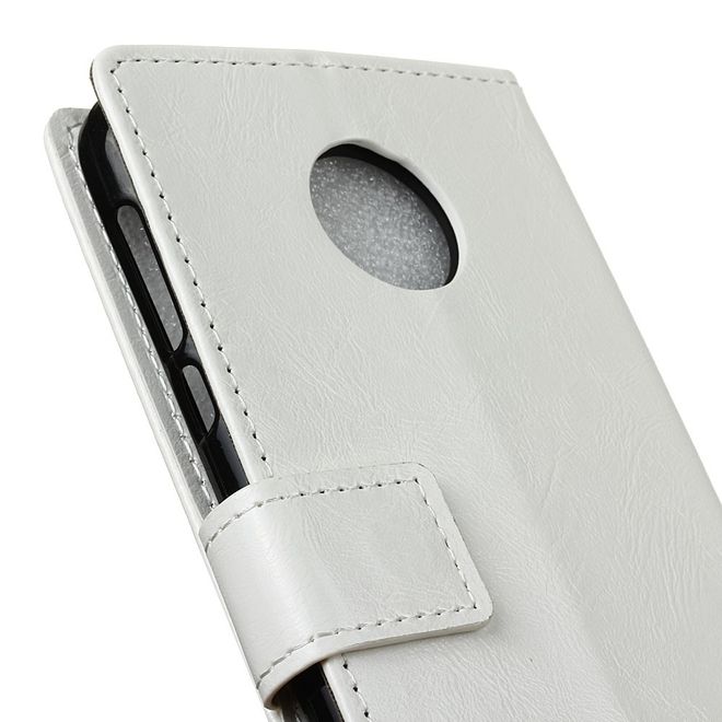 Handyhülle für Motorola Moto Z Play - Crazy Horse Leder Case - mit Magnetverschluss - weiss