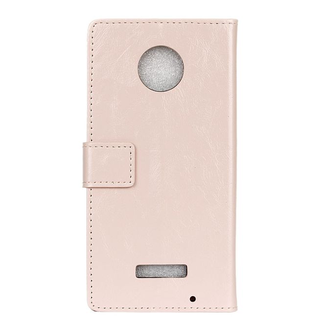 Handyhülle für Motorola Moto Z Play - Crazy Horse Leder Case - mit Magnetverschluss - pink