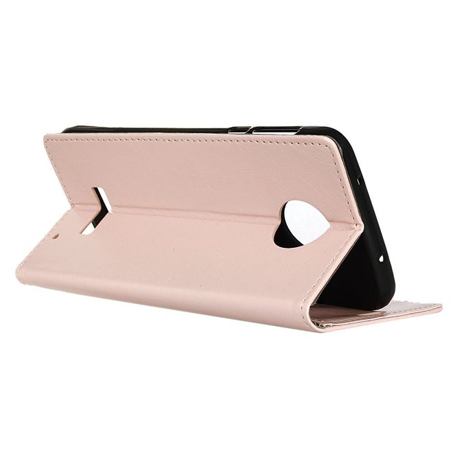 Handyhülle für Motorola Moto Z Play - Crazy Horse Leder Case - mit Magnetverschluss - pink