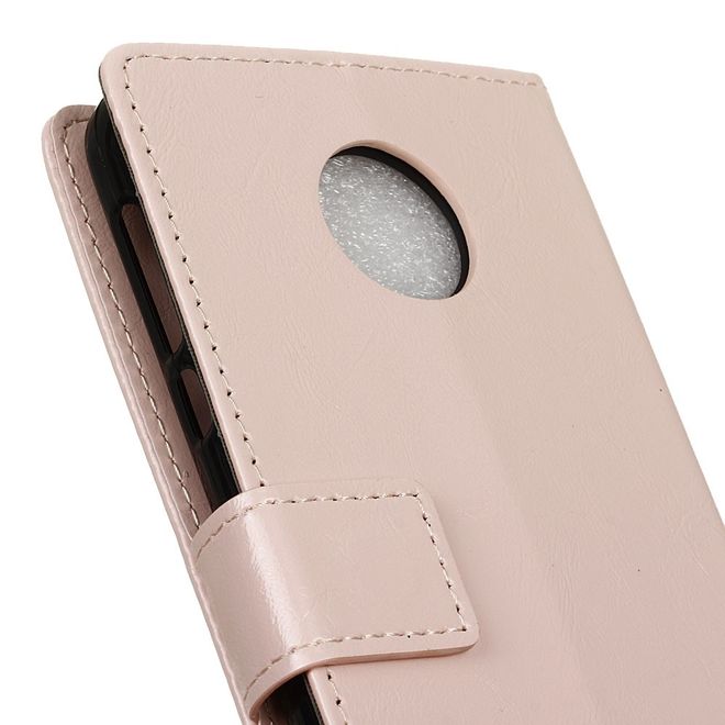Handyhülle für Motorola Moto Z Play - Crazy Horse Leder Case - mit Magnetverschluss - pink