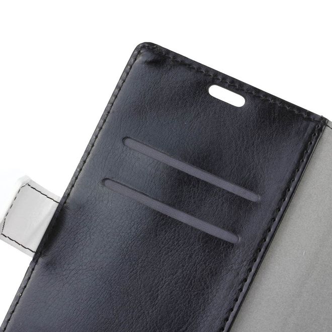 Motorola Moto Z Play Bookcover - Handyhülle aus Leder - mit farbigem Balken - schwarz