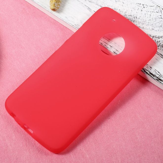 Coque pour Lenovo Moto G5 Plus - Plastique TPU souple - Finition mate - Rouge