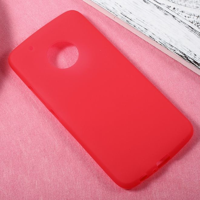 Coque pour Lenovo Moto G5 Plus - Plastique TPU souple - Finition mate - Rouge