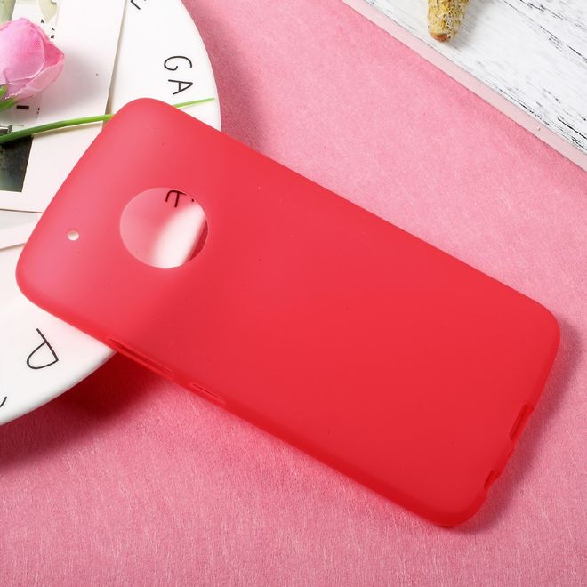 Coque pour Lenovo Moto G5 Plus - Plastique TPU souple - Finition mate - Rouge