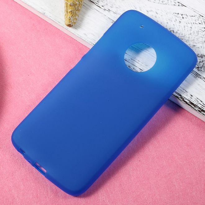 Coque pour Lenovo Moto G5 Plus - Coque souple en TPU - Finition mate - Bleue
