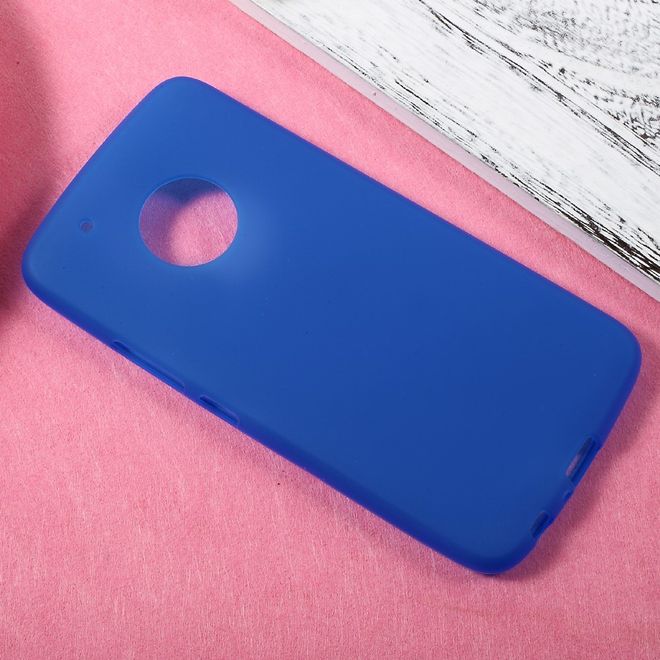 Coque pour Lenovo Moto G5 Plus - Coque souple en TPU - Finition mate - Bleue