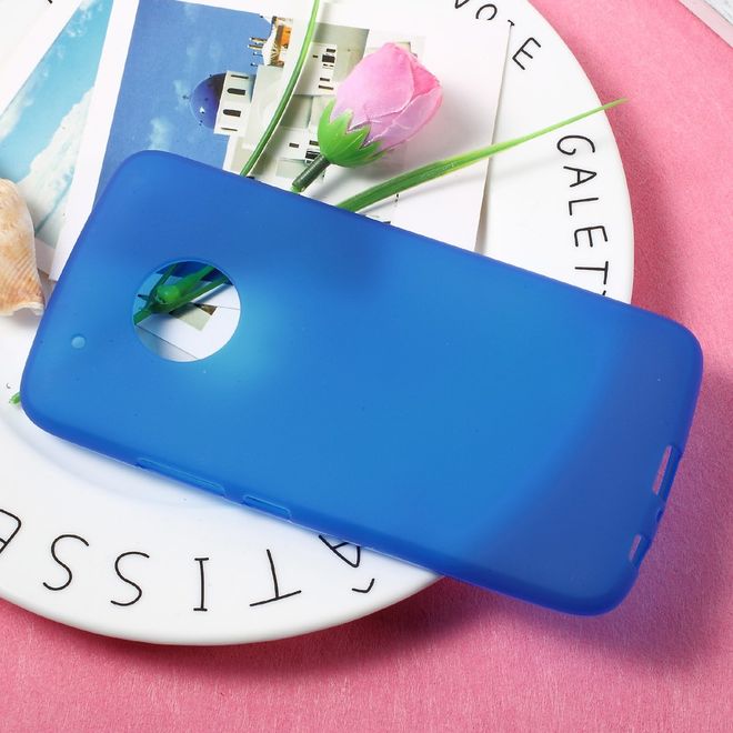 Coque pour Lenovo Moto G5 Plus - Coque souple en TPU - Finition mate - Bleue