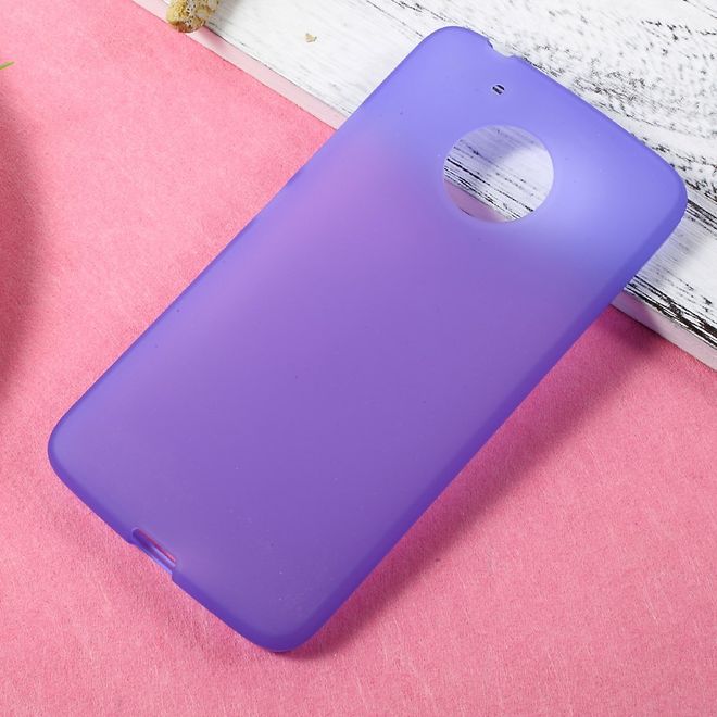 Coque pour Lenovo Moto G5 - Plastique TPU souple - Finition mate - Violet