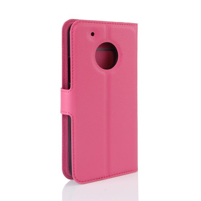 Étui pour Lenovo Moto G5 - Coque en cuir - Motif litchi - Rose