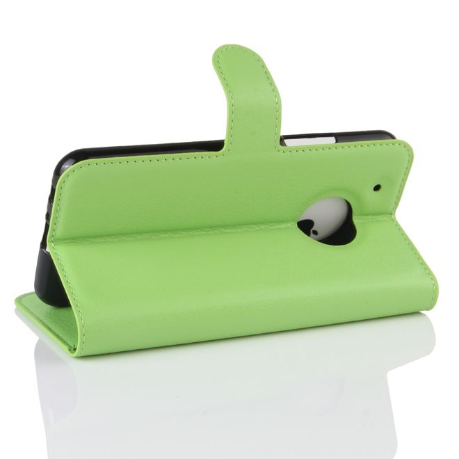 Étui pour Lenovo Moto G5 - Coque en cuir - Motif litchi - Vert