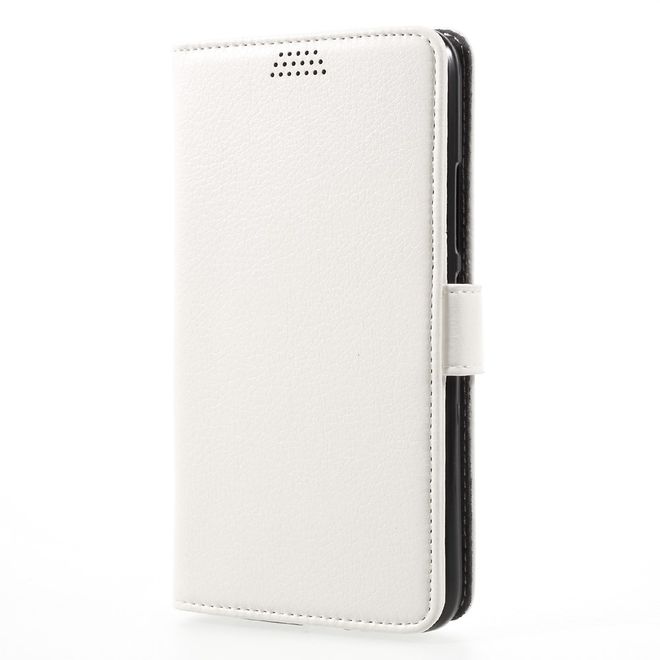 Étui pour Lenovo Moto G5 Plus - Coque en cuir - Motif litchi - Blanc