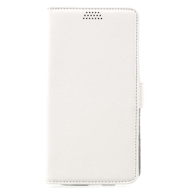 Étui pour Lenovo Moto G5 Plus - Coque en cuir - Motif litchi - Blanc