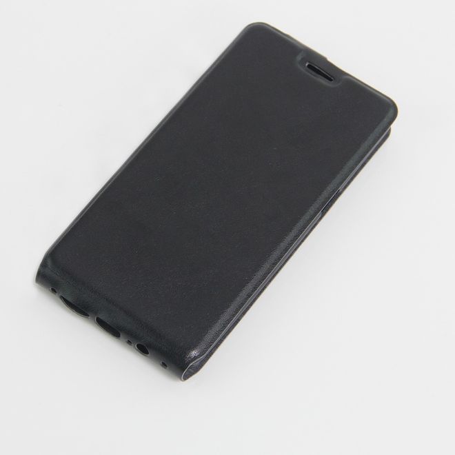 OnePlus 3/3T Handyhülle - Crazy Horse Leder Flipcase - vertikal - mit Foto Fach - schwarz