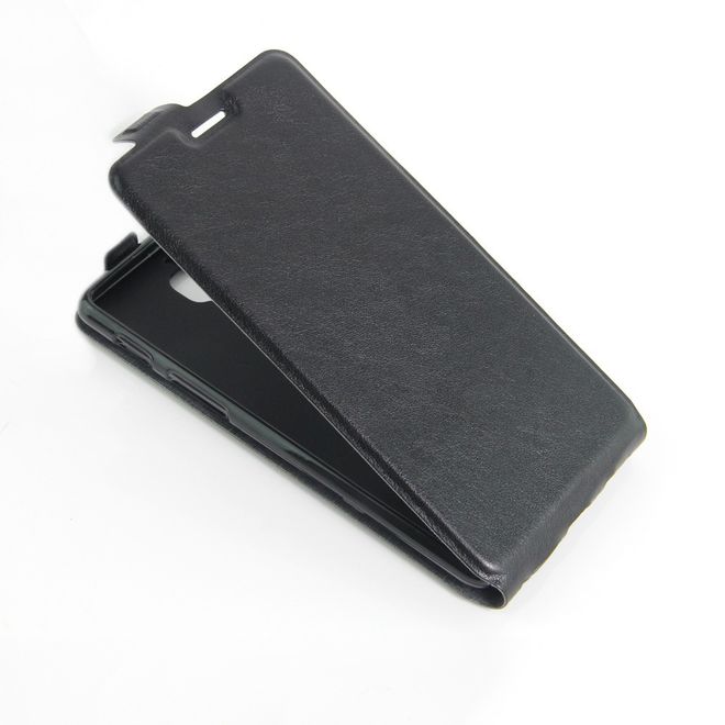 OnePlus 3/3T Handyhülle - Crazy Horse Leder Flipcase - vertikal - mit Foto Fach - schwarz