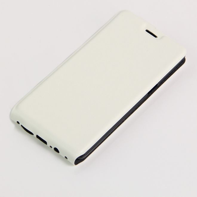 OnePlus 3/3T Handyhülle - Crazy Horse Leder Flipcase - vertikal - mit Foto Fach - weiss