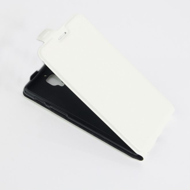 OnePlus 3/3T Handyhülle - Crazy Horse Leder Flipcase - vertikal - mit Foto Fach - weiss