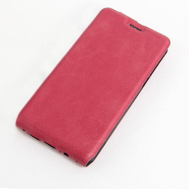 OnePlus 3/3T Handyhülle - Crazy Horse Leder Flipcase - vertikal - mit Foto Fach - rosa