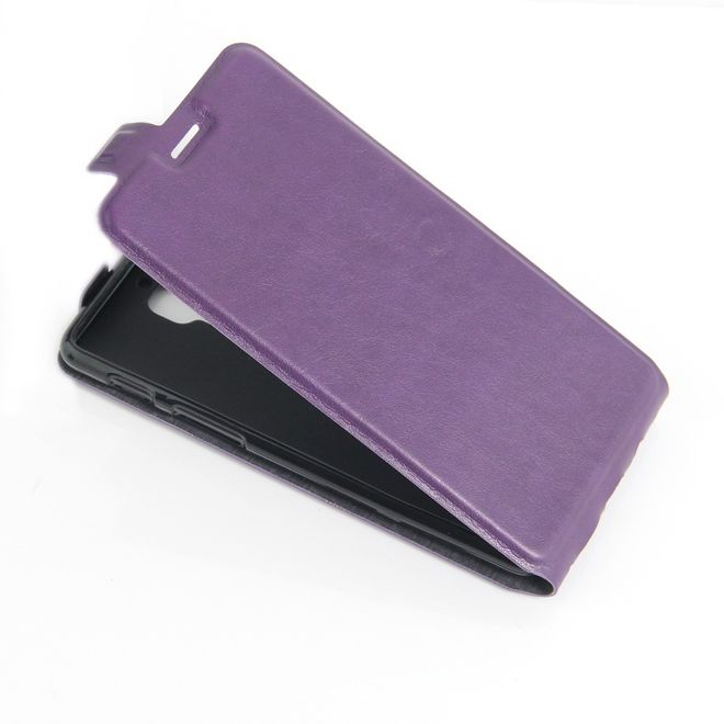 OnePlus 3/3T Handyhülle - Crazy Horse Leder Flipcase - vertikal - mit Foto Fach - purpur