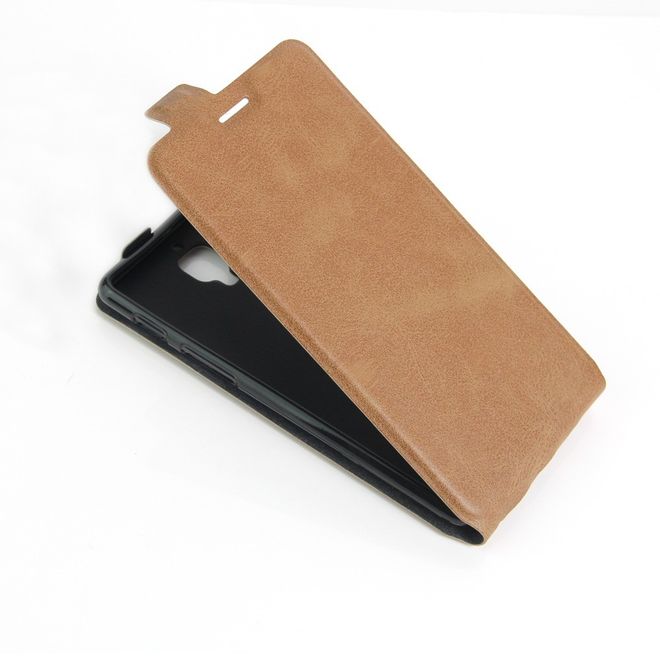 OnePlus 3/3T Handyhülle - Crazy Horse Leder Flipcase - vertikal - mit Foto Fach - braun