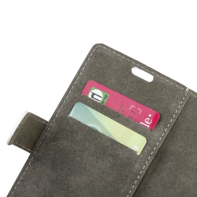 Handy Hülle für HTC U Play - Leder Bookcover - mit Standfunktion - weiss