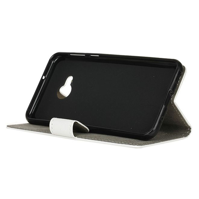 Handy Hülle für HTC U Play - Leder Bookcover - mit Standfunktion - weiss