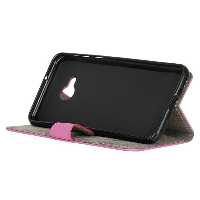 Handy Hülle für HTC U Play - Leder Bookcover - mit Standfunktion - rosa