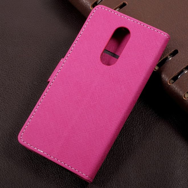 Wiko WIM Lite Handyhülle - Case aus Leder - mit Kreuzmuster - rosa