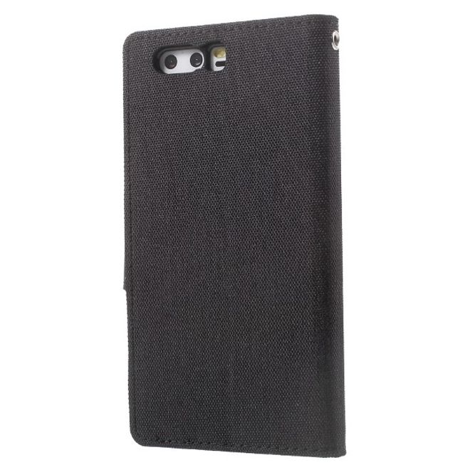 Goospery - Handyhülle für Huawei P10 - Bookcover - Canvas Diary Series - schwarz