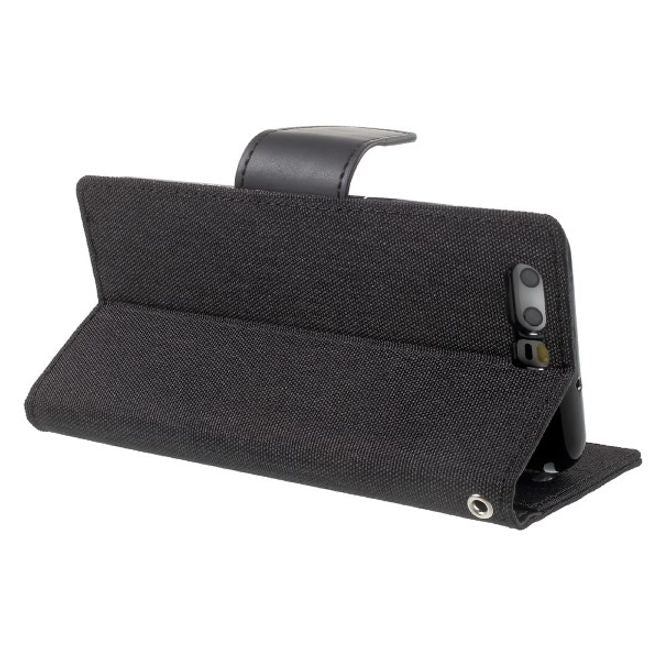Goospery - Handyhülle für Huawei P10 - Bookcover - Canvas Diary Series - schwarz