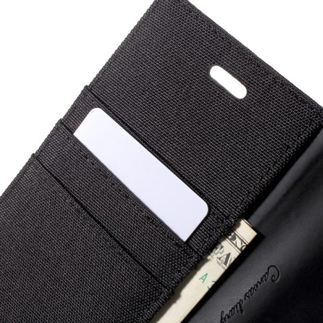 Goospery - Handyhülle für Huawei P10 - Bookcover - Canvas Diary Series - schwarz