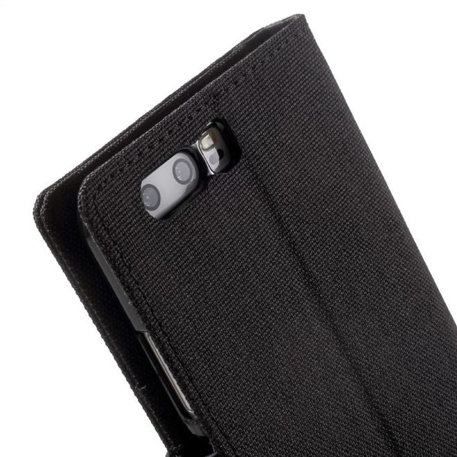 Goospery - Handyhülle für Huawei P10 - Bookcover - Canvas Diary Series - schwarz