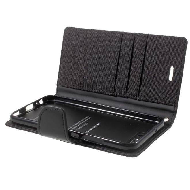 Goospery - Handyhülle für Huawei P10 - Bookcover - Canvas Diary Series - schwarz