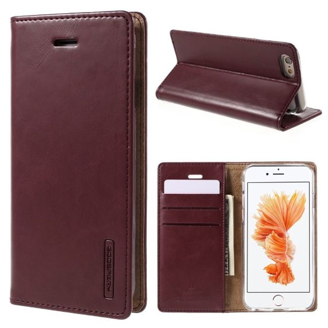 Goospery - Huawei P10 Handyhülle - Case aus Leder - Bluemoon Flip Series - weinrot