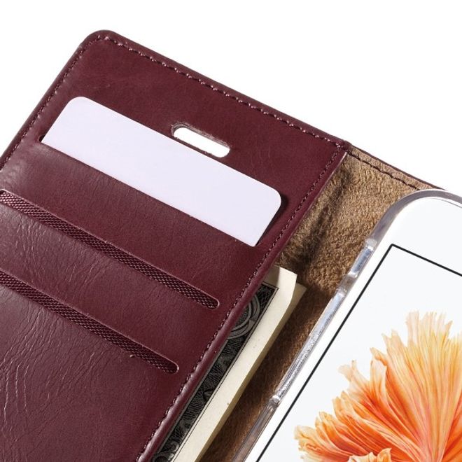 Goospery - Huawei P10 Handyhülle - Case aus Leder - Bluemoon Flip Series - weinrot