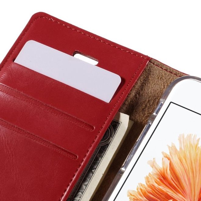 Goospery - Huawei P10 Plus Handyhülle - Case aus Leder - Bluemoon Flip Series - rot