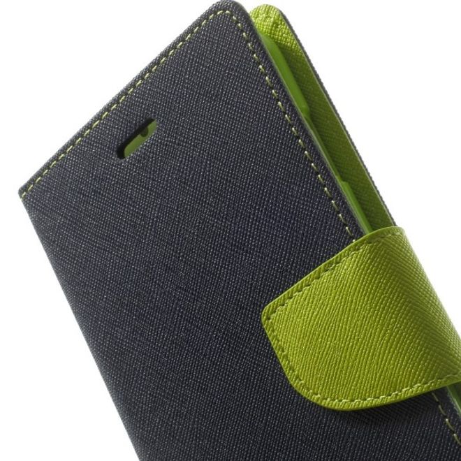 Goospery - Huawei P10 Plus Hülle - Handy Bookcover - Fancy Diary Series - navy/lime