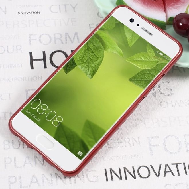 Goospery - Handy Hülle für Huawei P10 Plus - TPU Soft Case - i Jelly Metal Series - rot